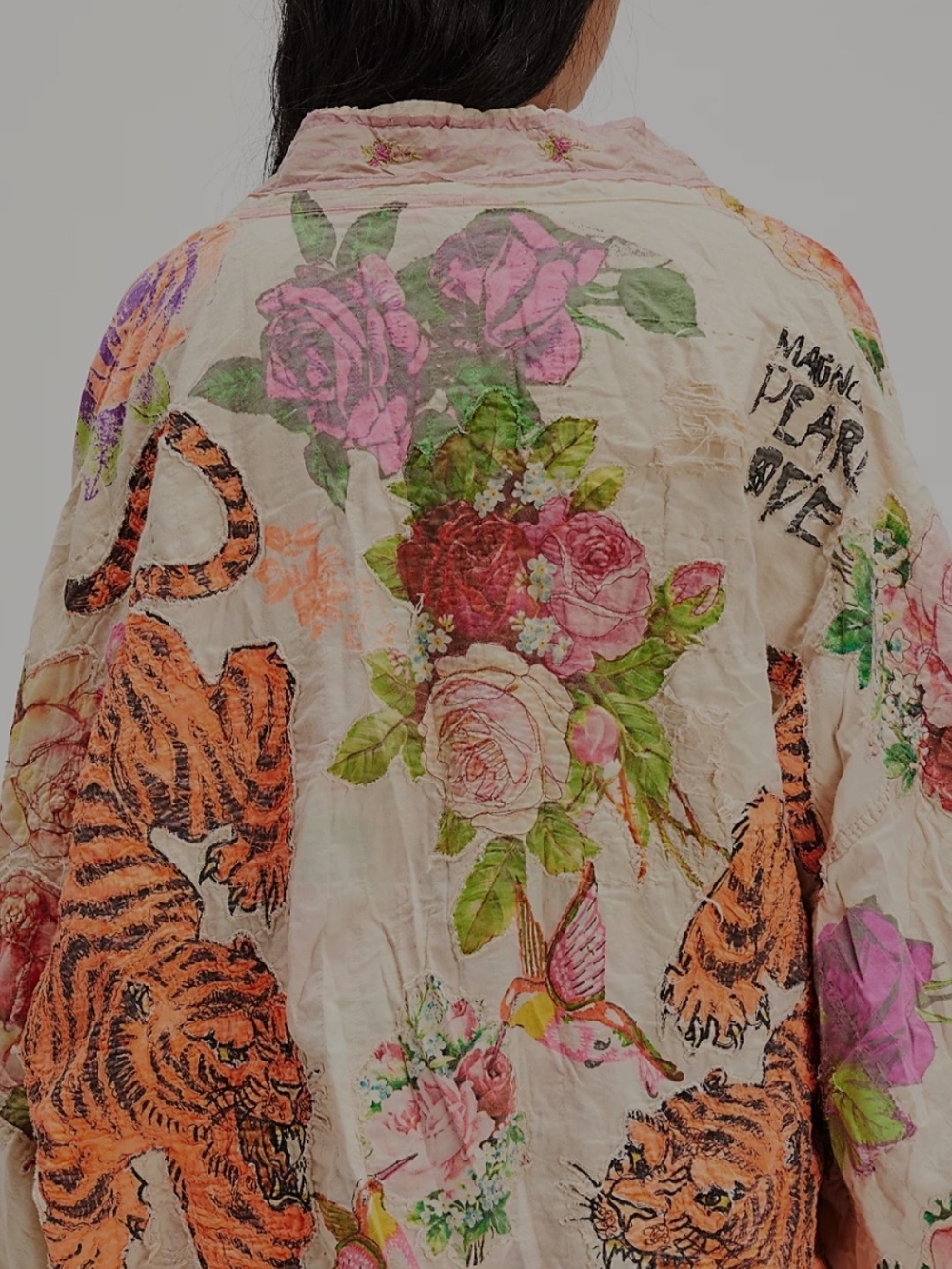 Magnolia PEARL Quilted Tiger Print Wrap Jacket - Pink & Cream - Picture 2 of 4